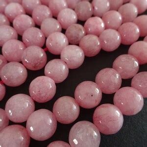 14 5 Inch 10mm Natural Malaysia Jade Pink Bead Strand Dyed Etsy