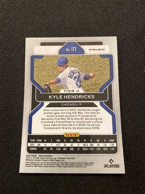 2022 Panini Prizm Kyle Hendricks Purple Prizm 177 Chicago Cubs Ebay