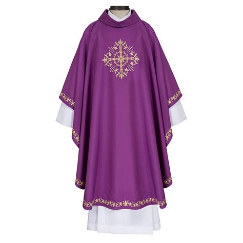 Holy Trinity Cross Purple Clergy Chasuble Clergy Apparel Church Robes