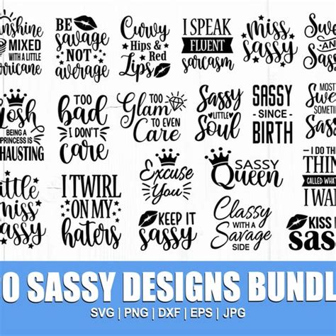 Sassy Svg Bundle Sassy Quotes Svg Funny Sarcastic Svg Etsy