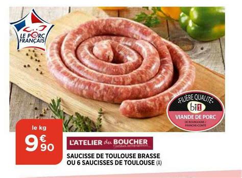 Promo Saucisse De Toulouse Brasse Ou Saucisses De Toulouse Chez Bi