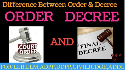 Difference Between Order Decree Definition Of Order And Decree Youtube