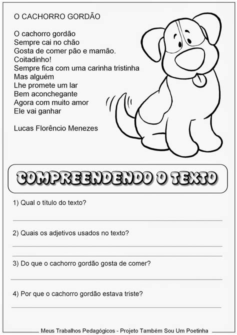 Atividade De Leitura E Interpreta O Ano