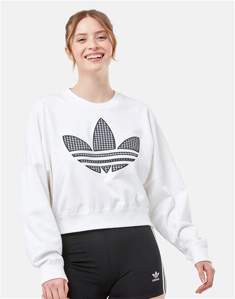 Adidas Originals Womens Oversized Sweatshirt White Life Style Sports Eu