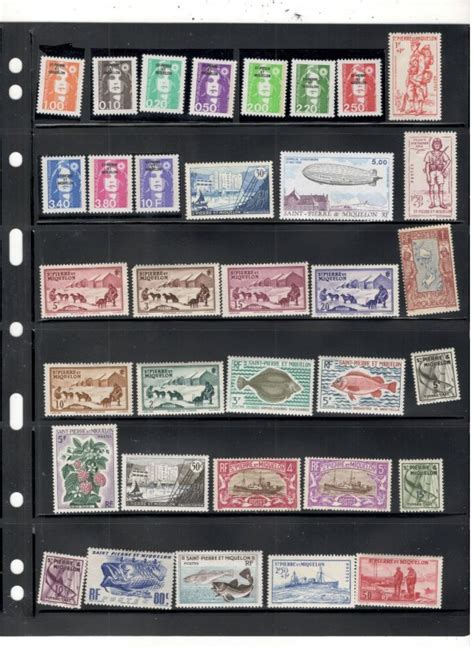 St Pierre Miquelon Collection On Stock Sheet Mint Used Europe St