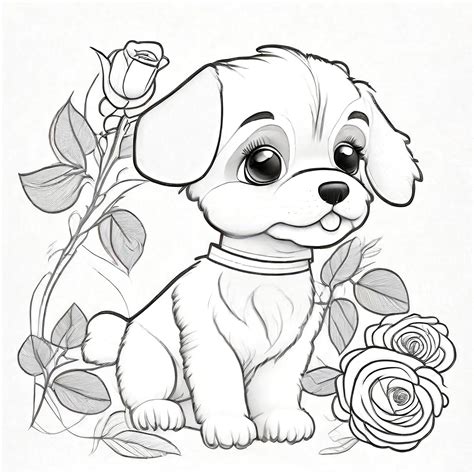 Desenhos de cachorro fofo para colorir | Foto Premium