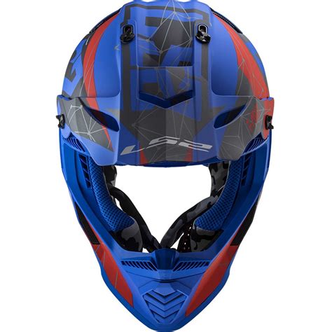 Casco Cross Enduro Moto Ls Mx Fast Evo Alpha Nero Blu Opaco Vendita