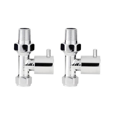 Hudson Reed Chrome Straight Minimalist Radiator Valves Ht