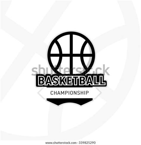 Basketball Championship Badge Black Whitevector Illustration Stock