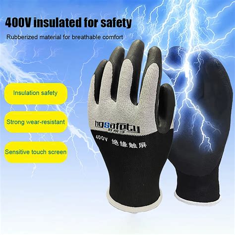 Ultrathin Electrician Insulating Gloves Withstanding Voltage 400V 500V