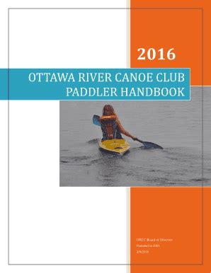 Fillable Online OTTAWA RIVER CANOE CLUB PADDLER HANDBOOK Fax Email