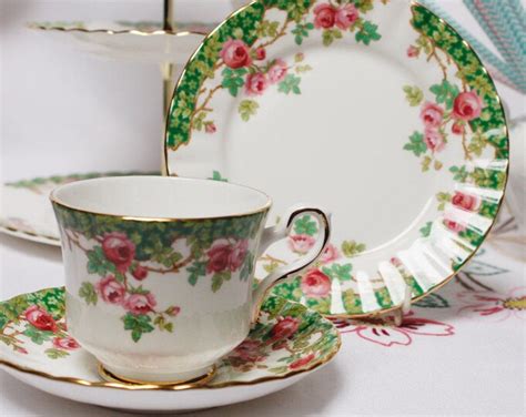 Royal Stafford Bone China Tea Set Ye Olde English Garden Tea Cup Saucer And Tea Plate Such A