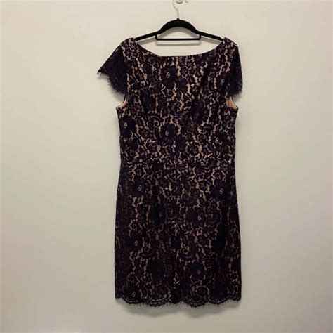 Bnwt Review Womens Size Cocktail Dress Black Nude Lace S