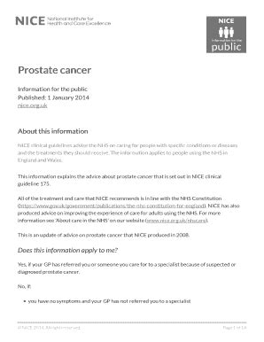 Fillable Online Prostate Cancer Diagnosis And Management Guidance And