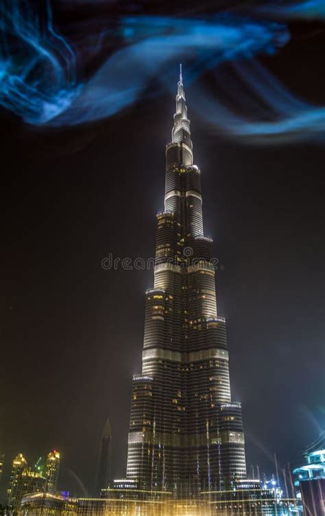 Image Nocturne Du Bâtiment Le Plus Haut Du Monde Paysages De Burj Al