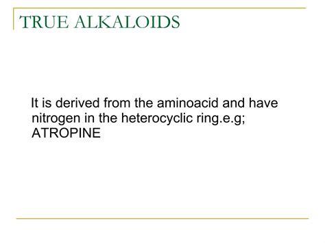 Occurance And Classification Of Alkaloids Ppt