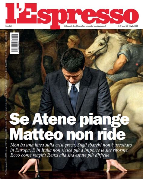 La Copertina Dell Espresso In Edicola Venerd Luglio Movie Posters