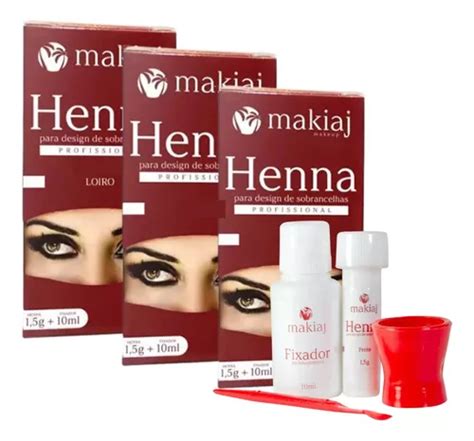 Kit 3 Hennas P Sobrancelha C Fixador E Pá Medidora Makiaj Mercadolivre