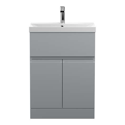 Hudson Reed Urban 600mm Floorstanding 2 Door 1 Drawer Vanity Unit And Thin Edge Ceramic Basin 1th