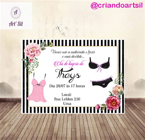 Convite Virtual Chá de Lingerie Elo7 Produtos Especiais