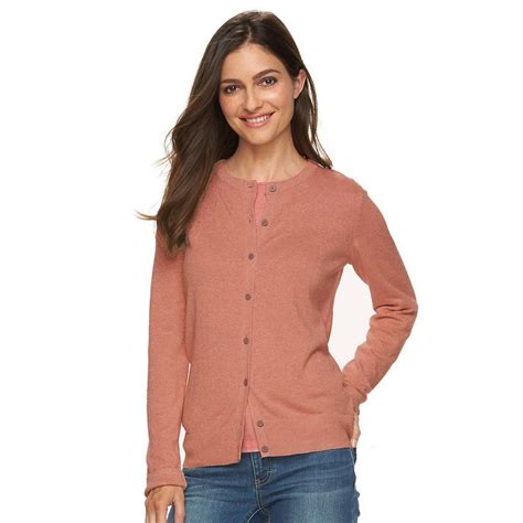 Women S Croft Barrow Solid Button Front Cardigan