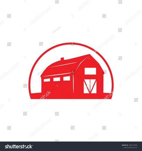 Red Barn House Red Farm House Stock Vector Royalty Free 1468175699