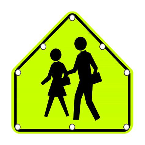 TS40 School Zone Crossing Flashing LED Edge Lit Sign (S1-1) | Traffic ...