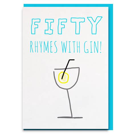 Funny 50th Birthday Card Gin 50th Birthday T For Husband Etsy Uk