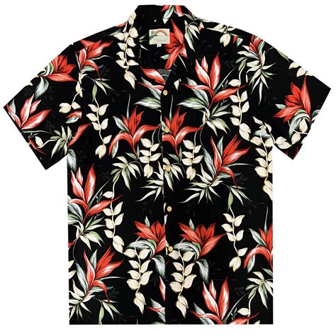 Mens Paradise Found Aloha Short Sleeve Hawaiian Camp Shirt Heliconia