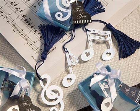 Music Note Bookmark Favor, Musical Note Bookmark With Tassel, Silver ...