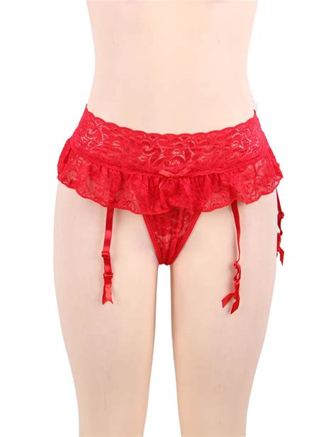 Red Sexy Lace Garter Panty Ohyeah