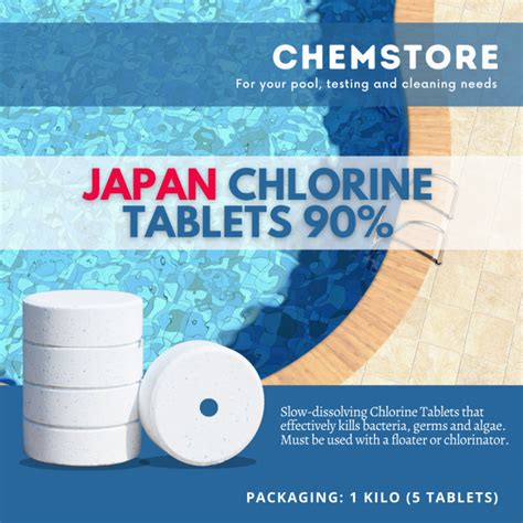 1KG JAPAN Chlorine Tablets For Swimming Pool Slow Dissolving Stable