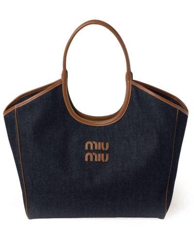 Blue Miu Miu Tote Bags For Women Lyst