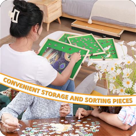 BittPicc Puzzle Table With Drawers 1500 Piece Jigsaw Puzzle Table With