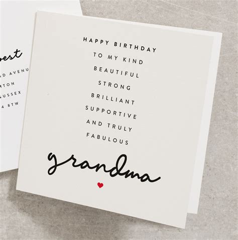 Grandma Birthday Card Poem Amazing Grandma T Birthday Etsy