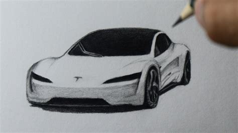 Como Desenhar Um Carro Tesla Roadster Youtube