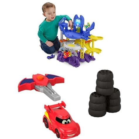 Fisher Price Dc Batwheels Toy Car Race Track Playset Launch Race