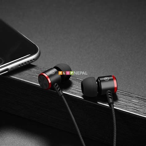 Hoco M42 Ice Rhyme Control Earphones With Mic ( Black ) - Flipnepal