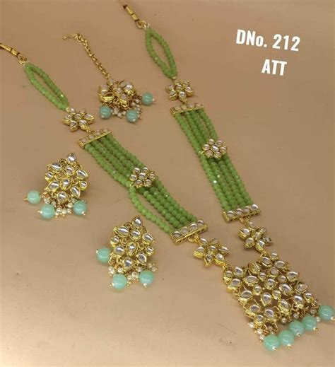 Zevar I Kundan Studded Pearl Beaded Long Necklace Set