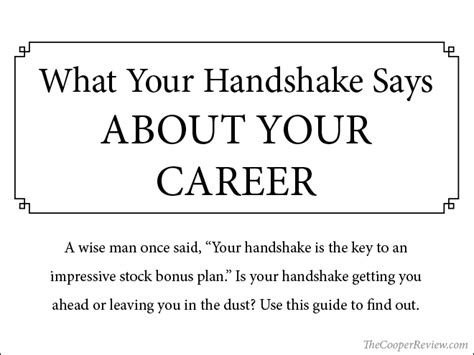 What Your Handshake Says About Your Career