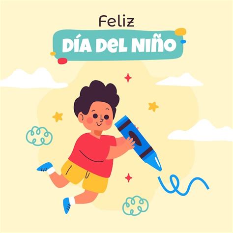 Ilustración Plana En Español Para La Celebración Del Día De Los Niños