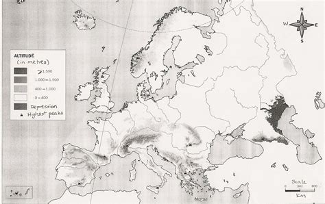 Blank Physical Map Of Western Europe