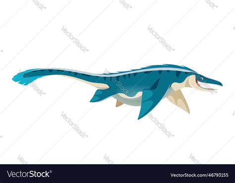 Cartoon Mosasaurus Marine Dinosaur Cute Character Vector Image