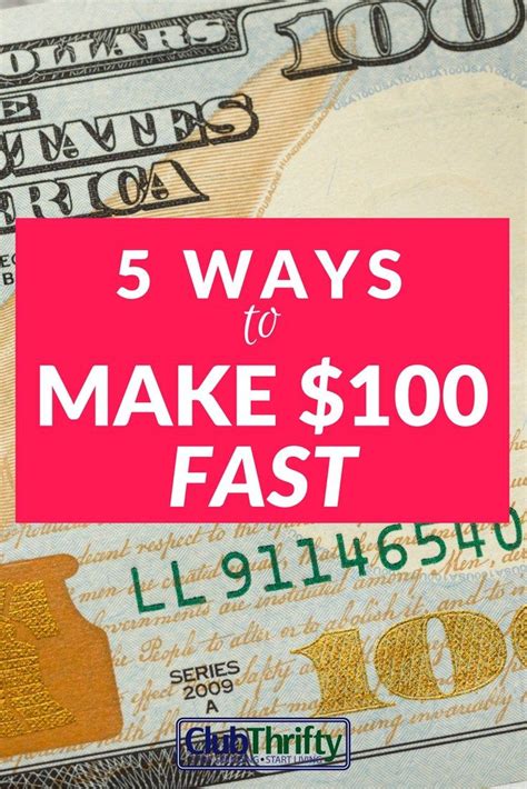 5 Ways To Earn 100 In A Few Hours Extra Money Money Making Jobs