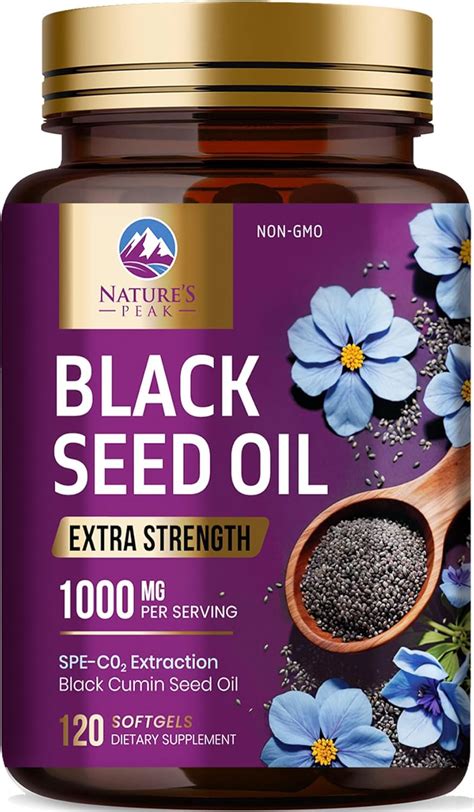 Black Seed Oil 120 Softgel Capsules 1000mg Premium Nigella Sativa Blackseed Oil