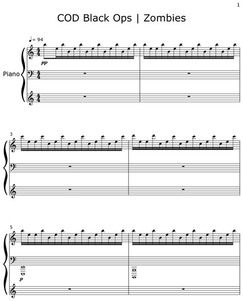 Cod Black Ops Zombies Sheet Music For Piano