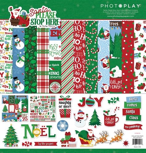 PhotoPlay SANTA PLEASE STOP HERE 12x12 Collection Pack 709388342176