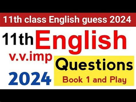 St Year English Most Important Questions Guess Th Class English