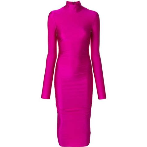 Erika Cavallini Turtleneck Midi Dress Pink