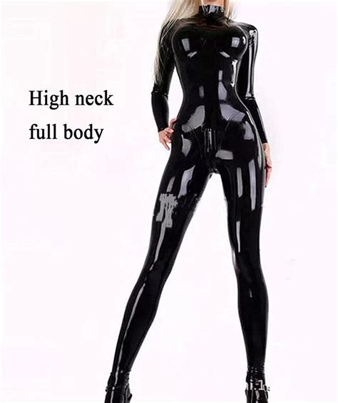 Sexy Women Blk Pvc Leather Back Zipper Catsuit Clubwear Bodysuit Motor Jumpsuit Ebay